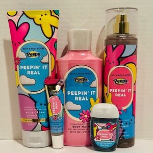 Bath & Body NEW Peeps Body Cream, Wash, Mist, Lip Gloss & Sanitizer - 2 Sets